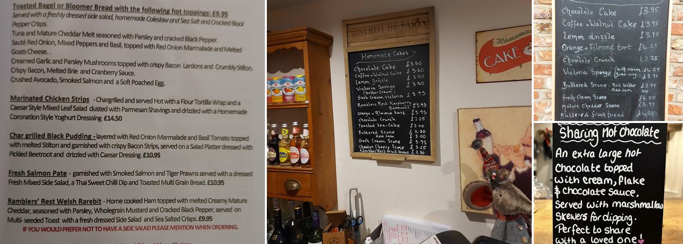 The Ramblers' Rest Menu