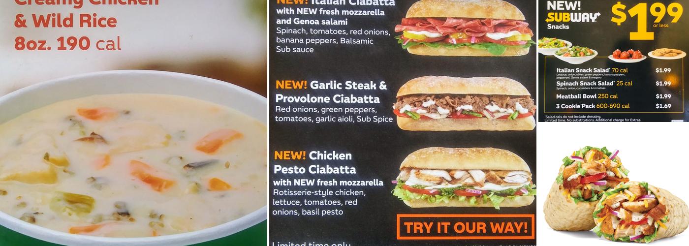Subway Menu