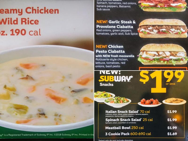 Subway Menu
