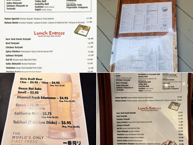 Matsu Sushi Japanese Restaurant Menu