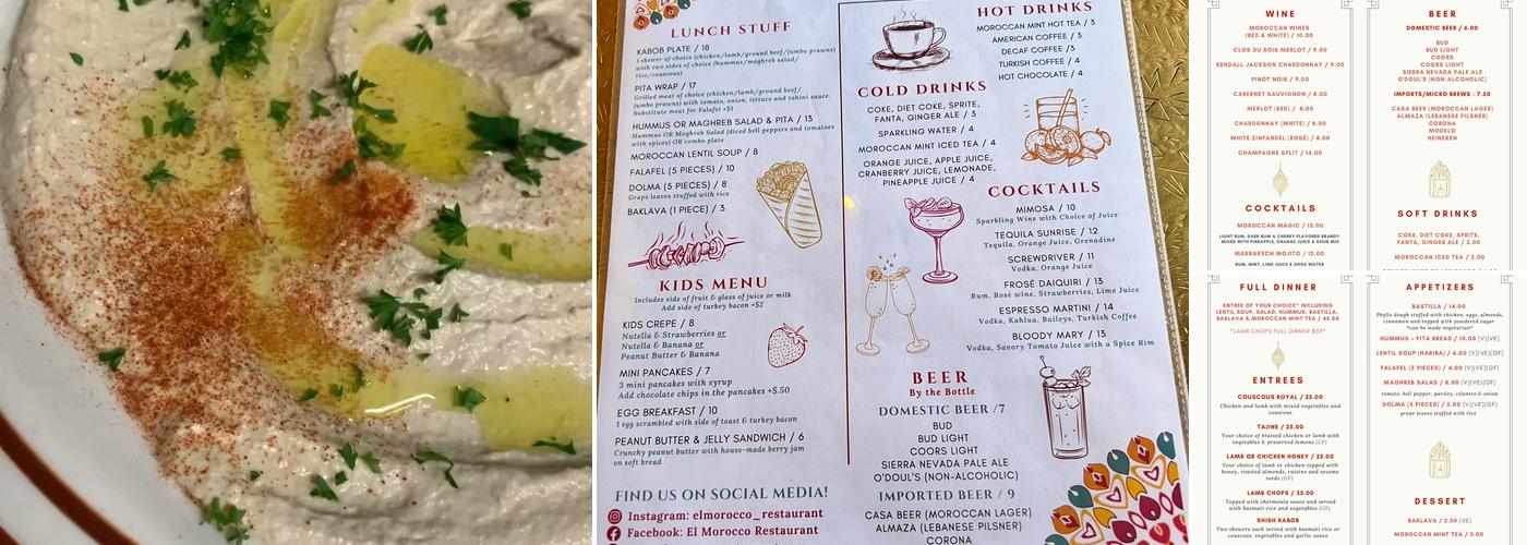 El Morocco Menu