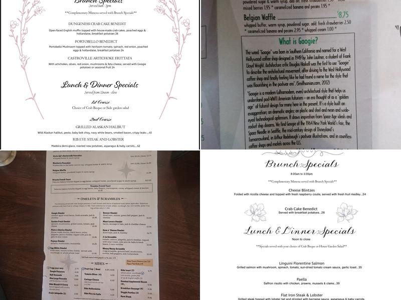 Googie Grill Menu