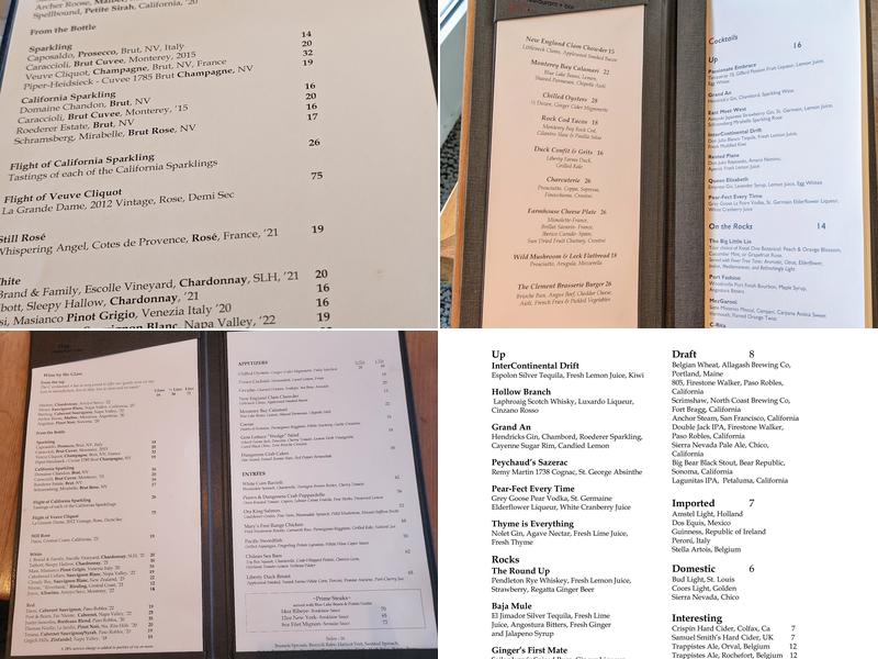 the C restaurant + bar Menu