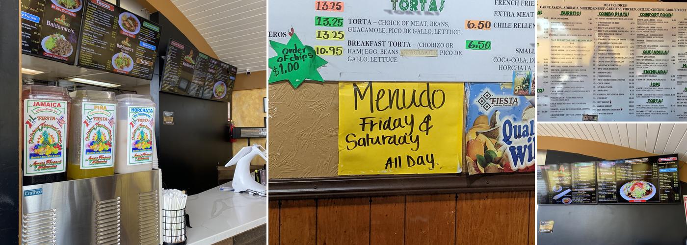 Baldemiro's Taco Shop Menu