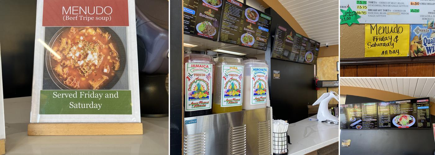 Baldemiro's Taco Shop Menu