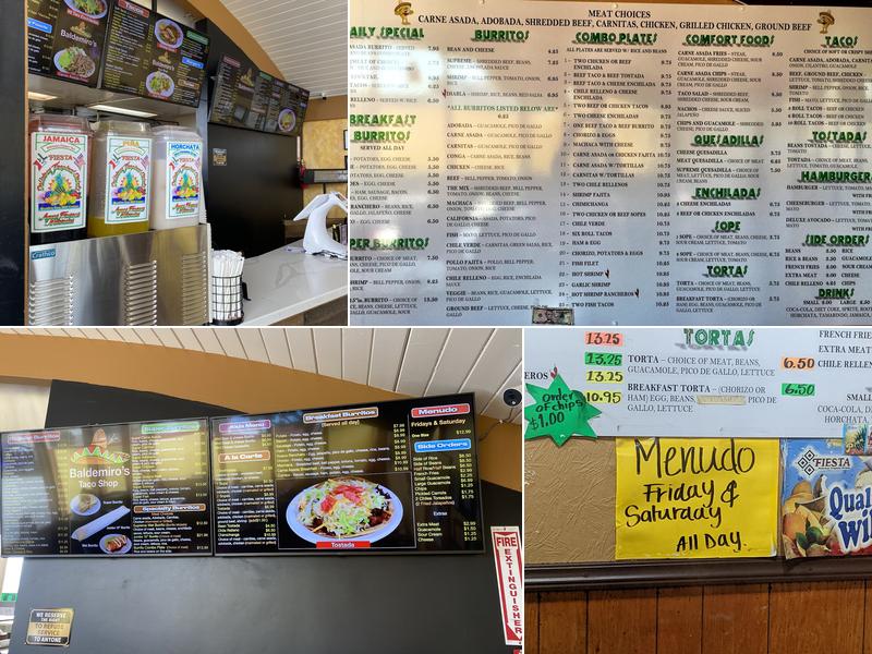 Baldemiro's Taco Shop Menu