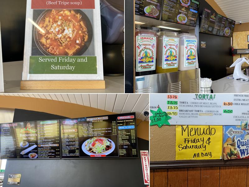 Baldemiro's Taco Shop Menu