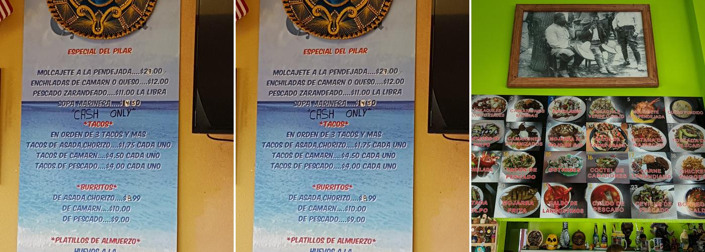 Mariscos El Pilar De Nayarit Menu