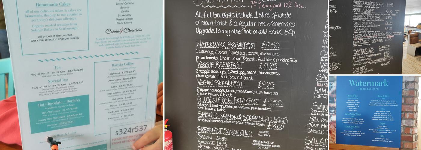 The Watermark Cafe Menu