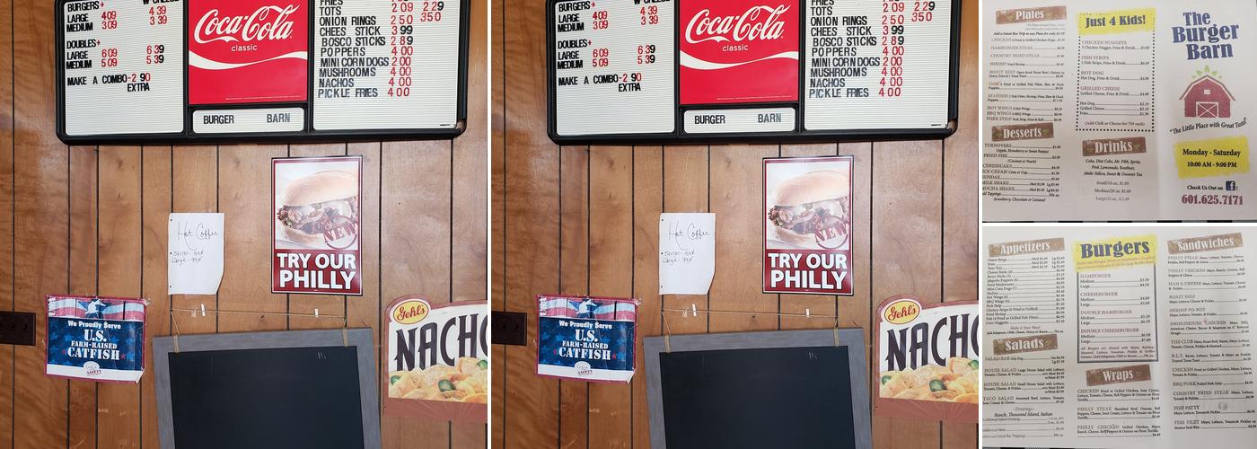 Burger Barn Menu