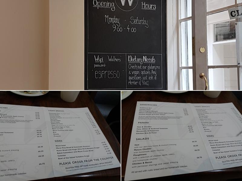 Walkers Of Bar Street Menu