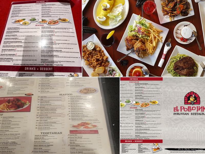 El Pollo Inka Menu