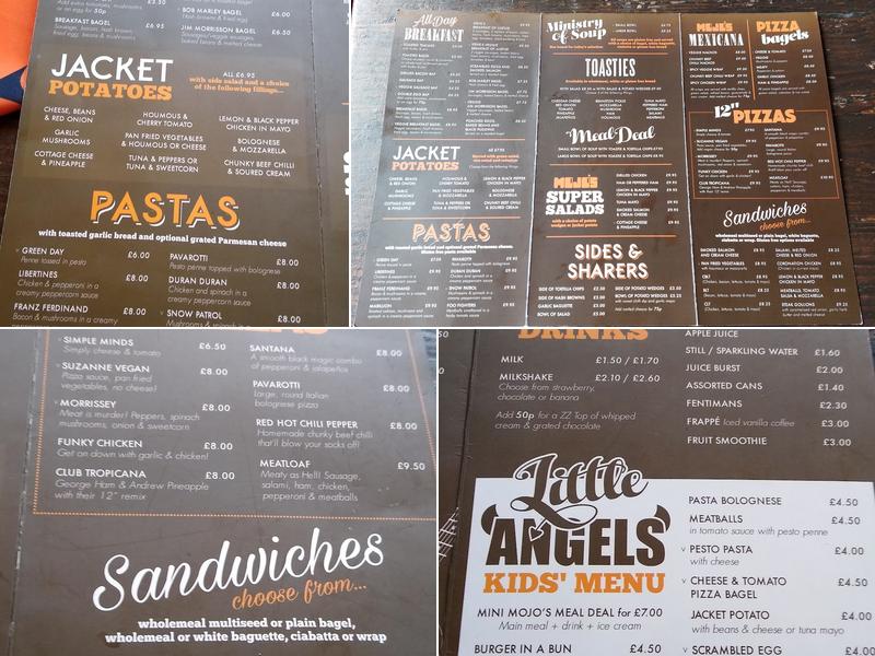 Mojos Music Cafe Menu