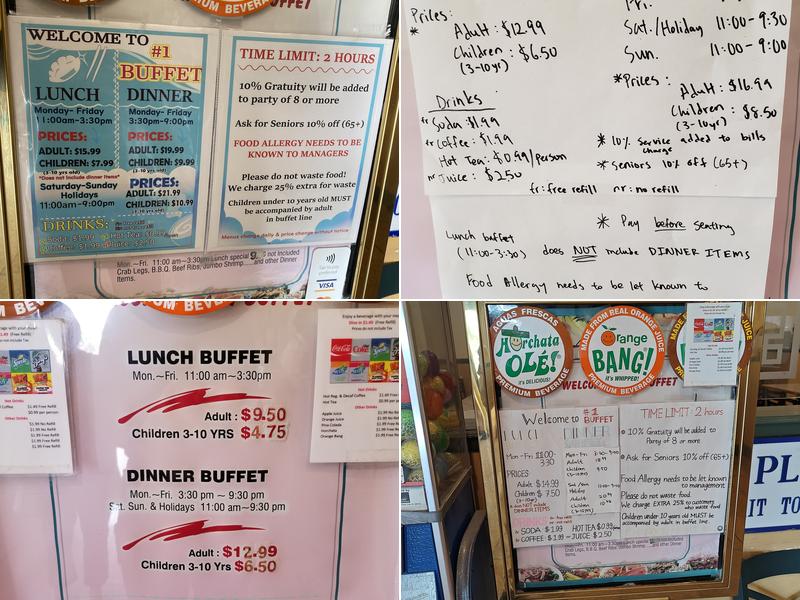 #1 Buffet Menu