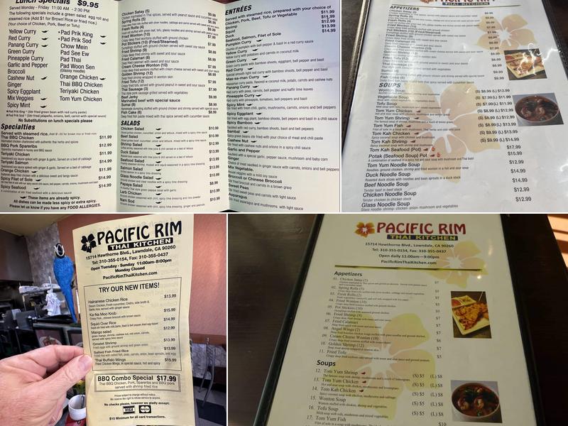 Pacific Rim Menu