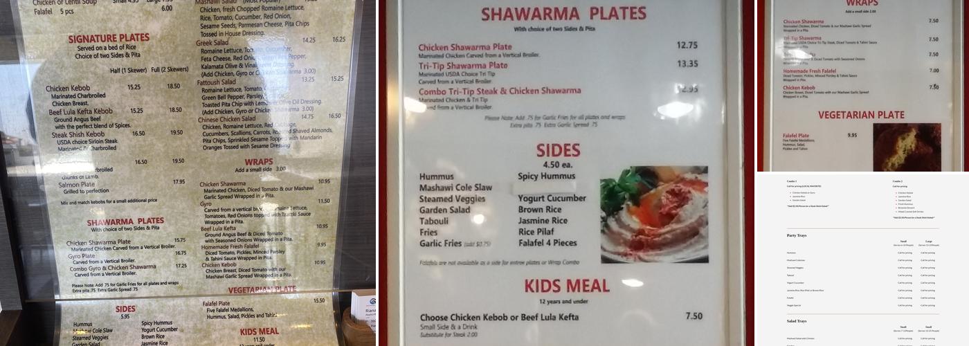 Mashawi Grill Menu