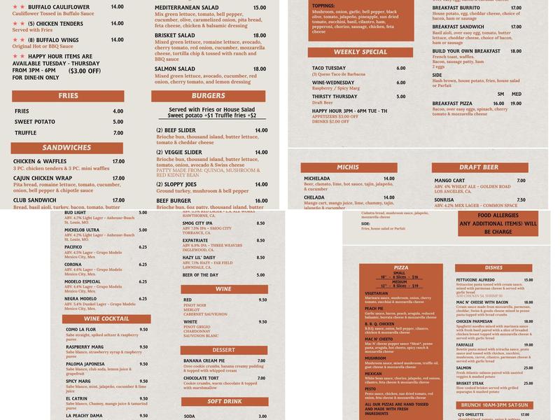 Corner Joint Menu