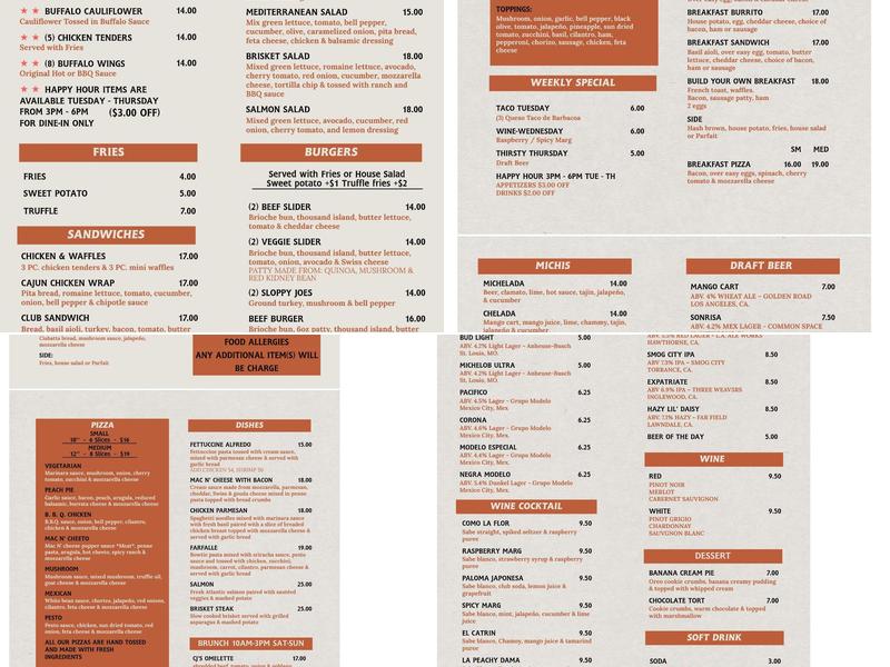 Corner Joint Menu