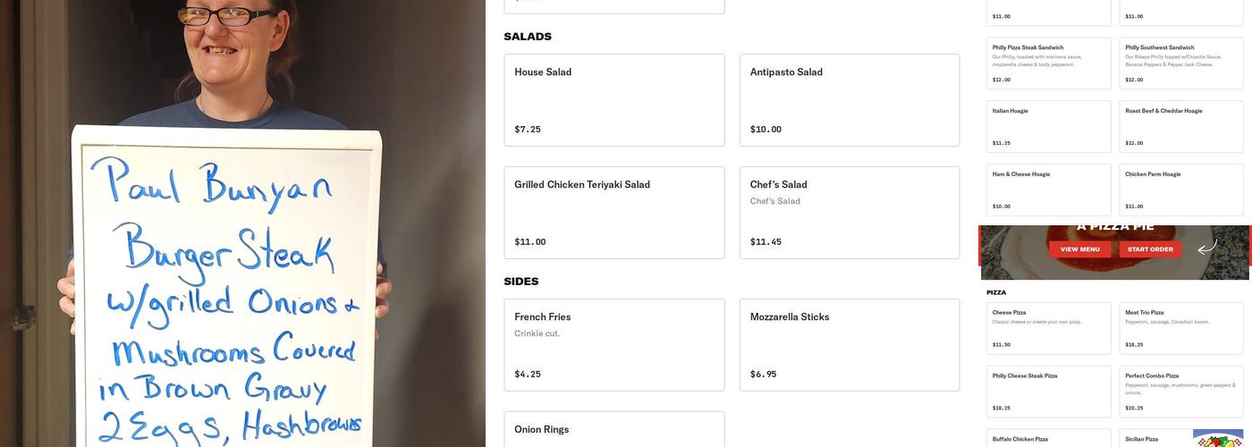 A Pizza Pie Menu