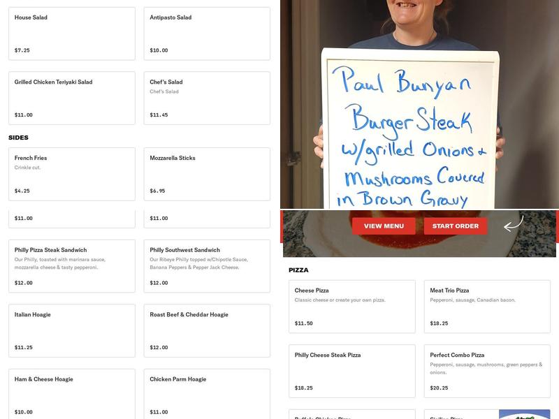 A Pizza Pie Menu
