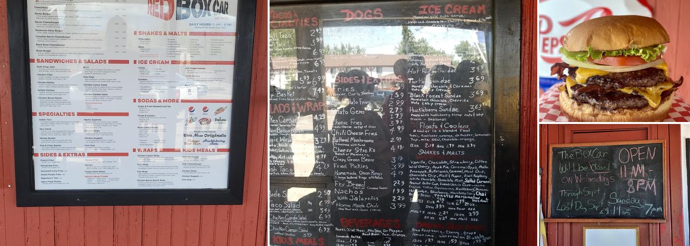 Red Box Car Menu