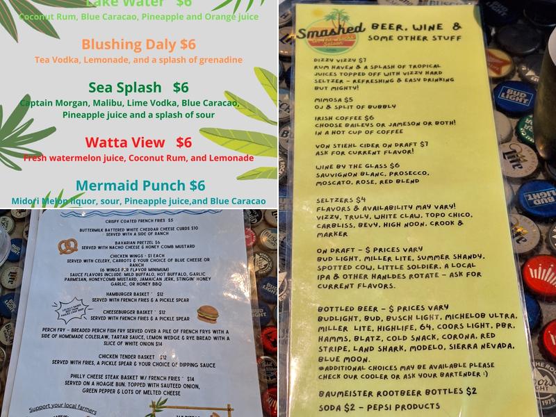 Smashed on the Rocks Menu