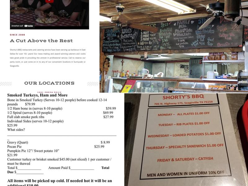 Shorty's BBQ Menu