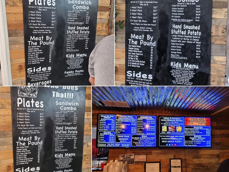 Smoke Monkey BBQ Menu