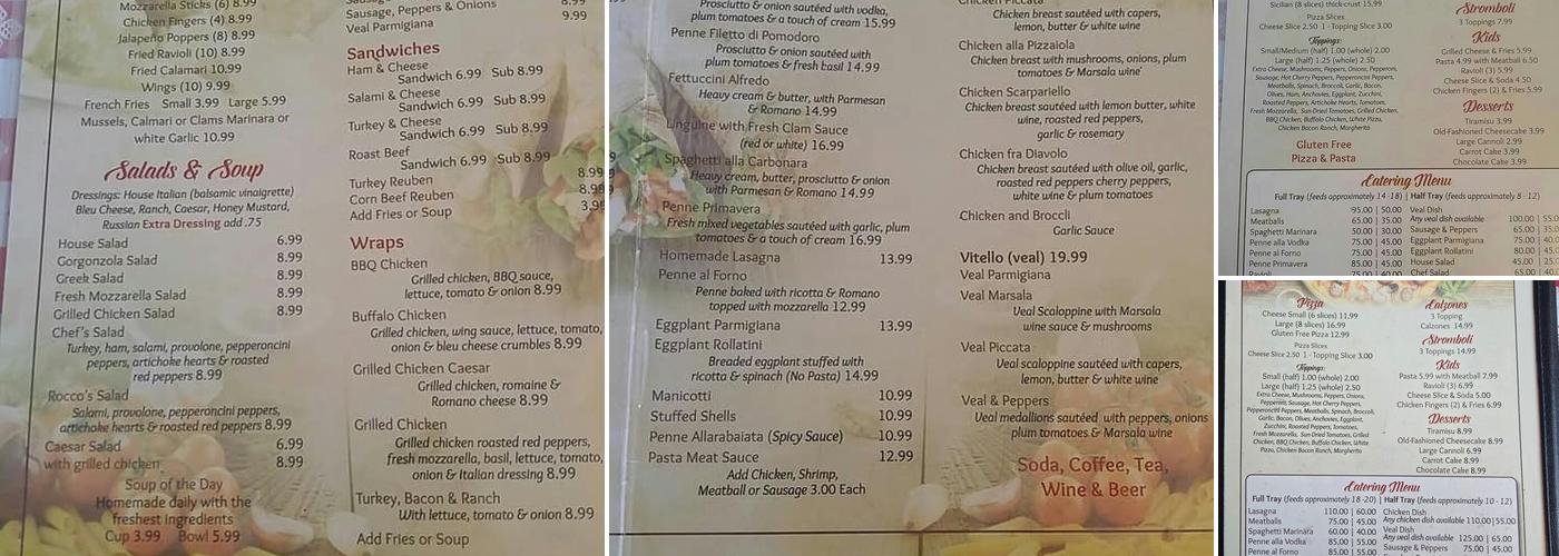 Rocco's Menu