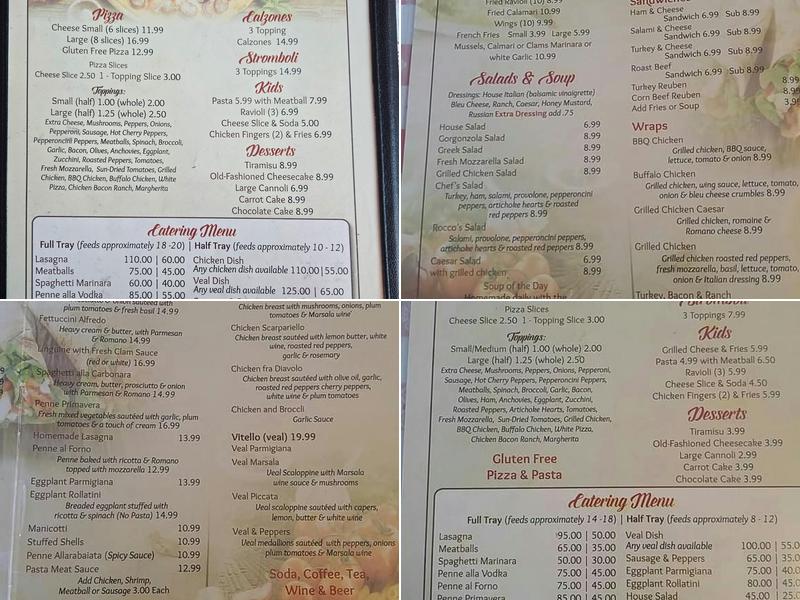Rocco's Menu
