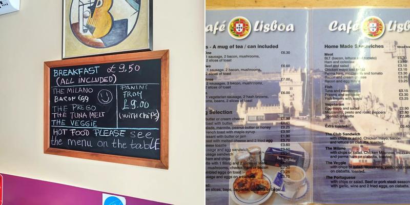 Cafe Lisboa Menu