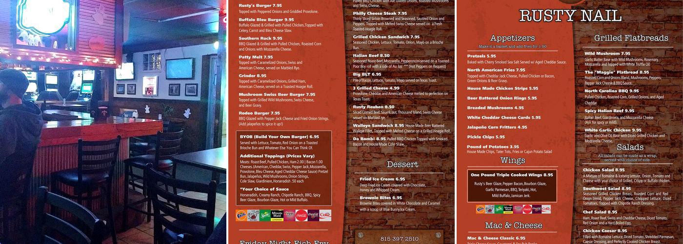 Rockford Rusty Nail Menu