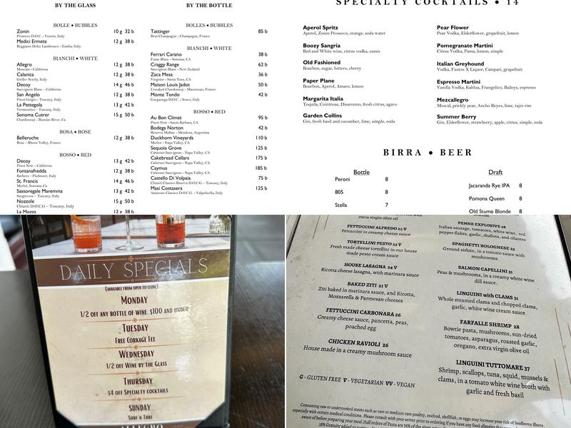 Allegro La Verne Menu