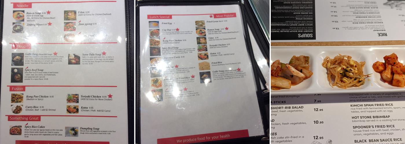 Spooners Menu