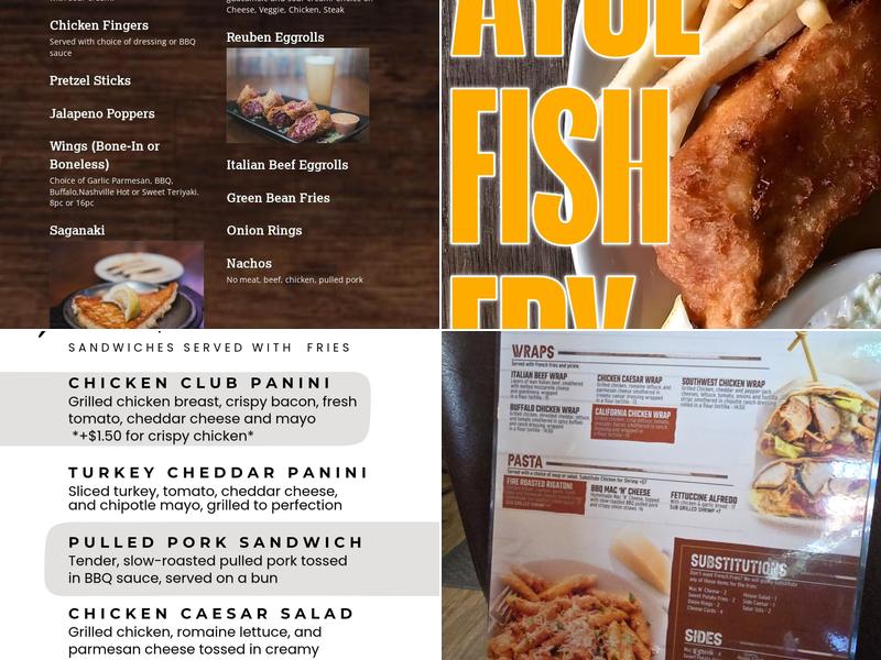 Niko's Pointers Saloon Menu