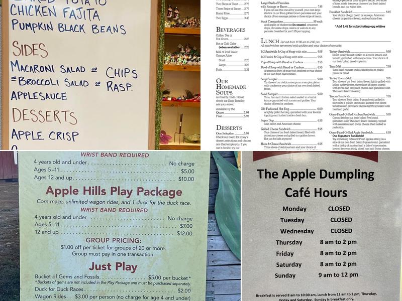 Apple Hills Cafe Menu
