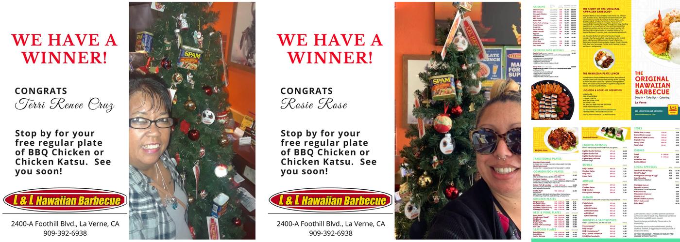 L&L Hawaiian Barbecue Menu