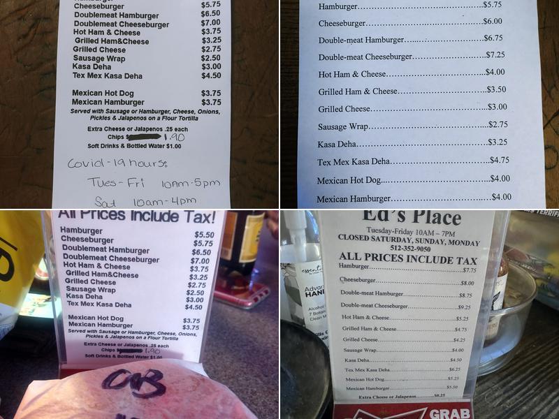 Ed's Place Menu