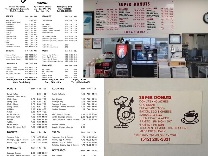 Elgin Donuts Menu