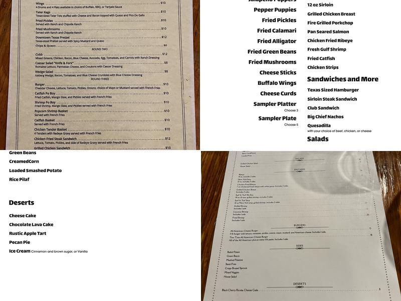 Apache Pass Steakhouse & Icehouse Menu