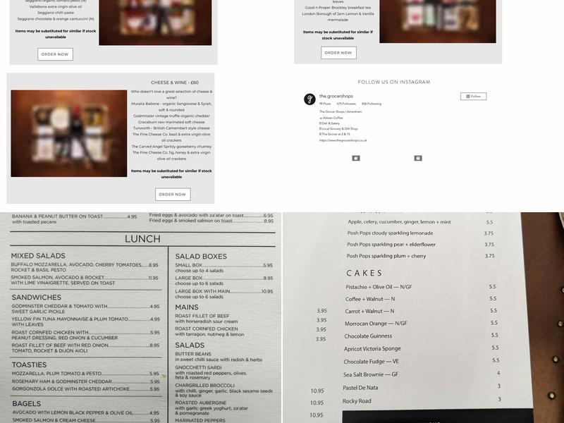 The Grocer at 15 Menu