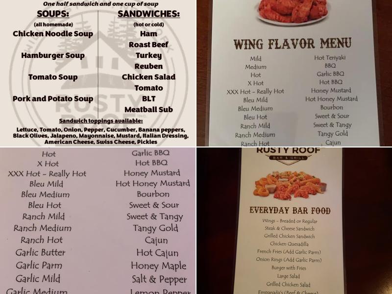 Rusty Roof Menu