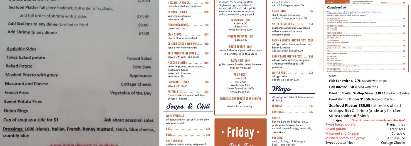 The Allen's Florence Hotel Menu