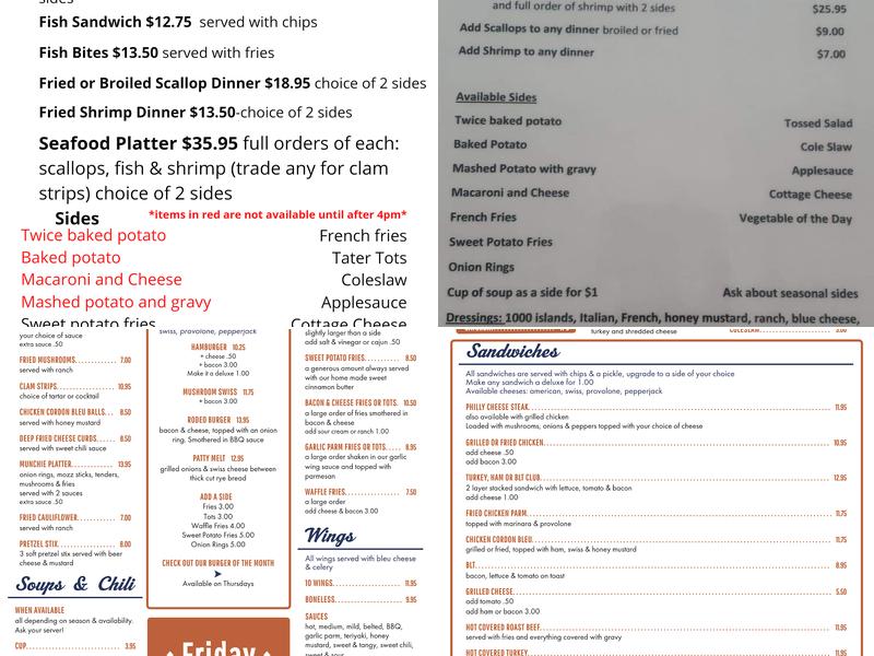 The Allen's Florence Hotel Menu