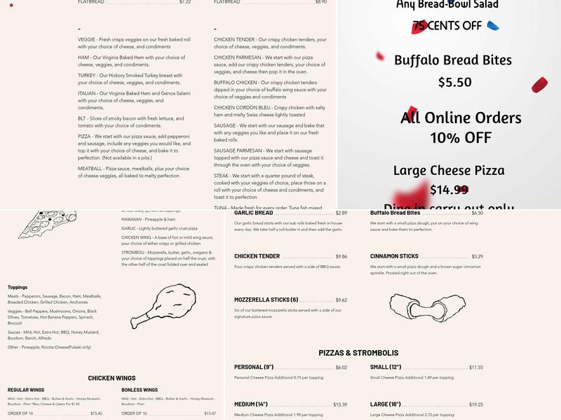 Paulanjo's Pizza Menu