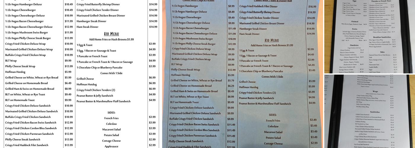 Annie's Diner Menu