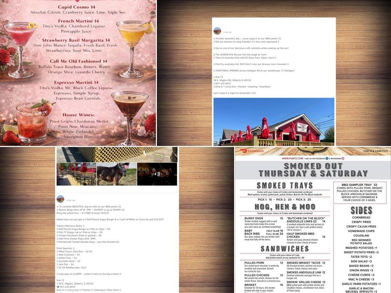 Pub 72 Menu