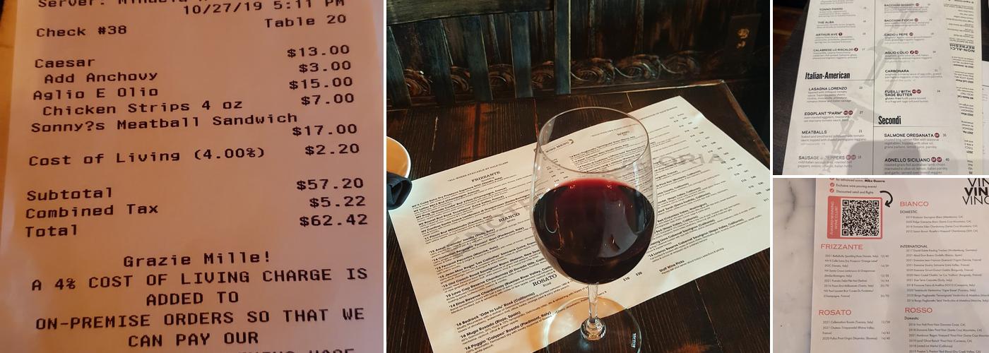 Enoteca La Storia Menu