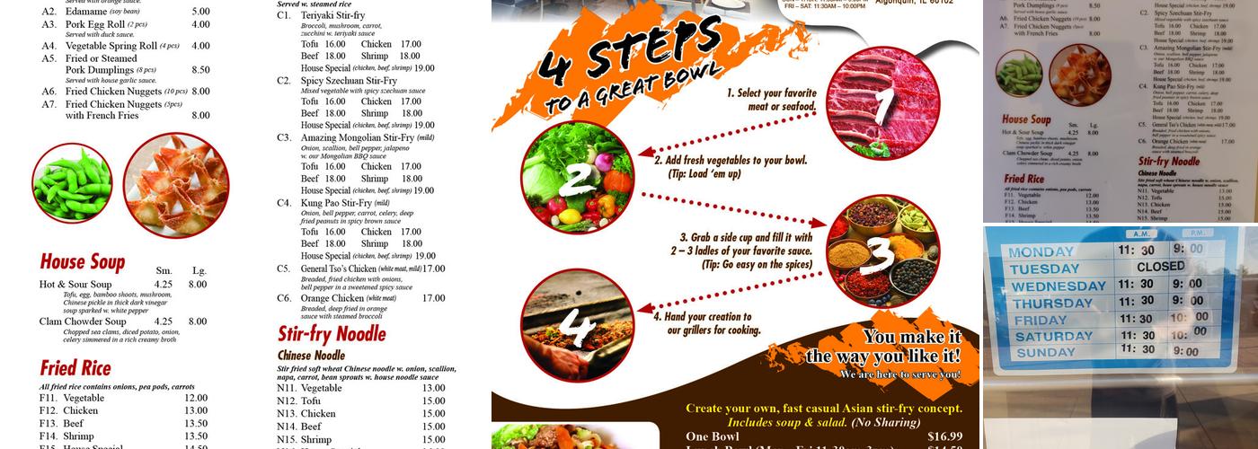 Jiang's Mongolian Grill Menu