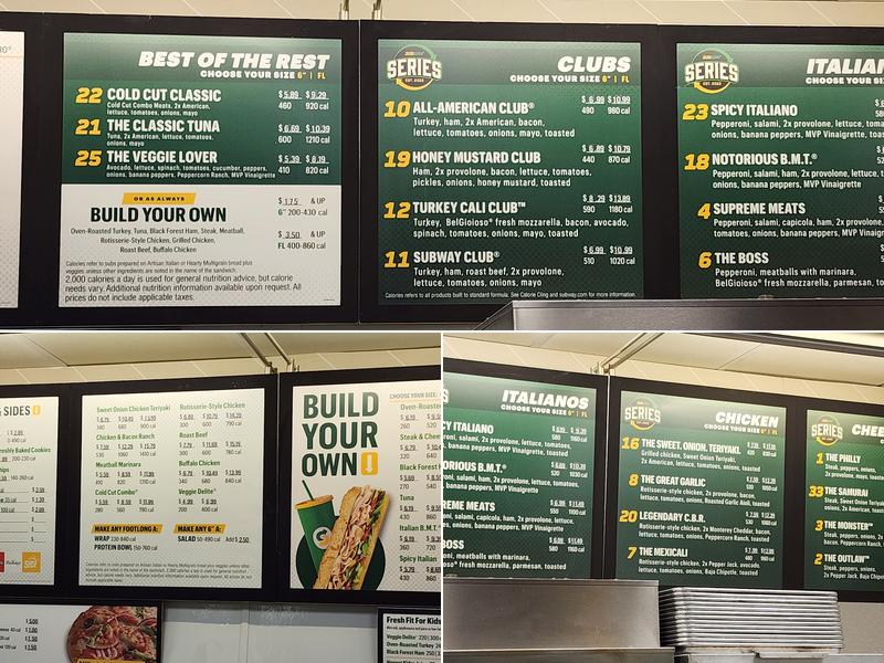 Subway Menu